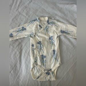 Mini rodini floral long sleeve wrap onesie